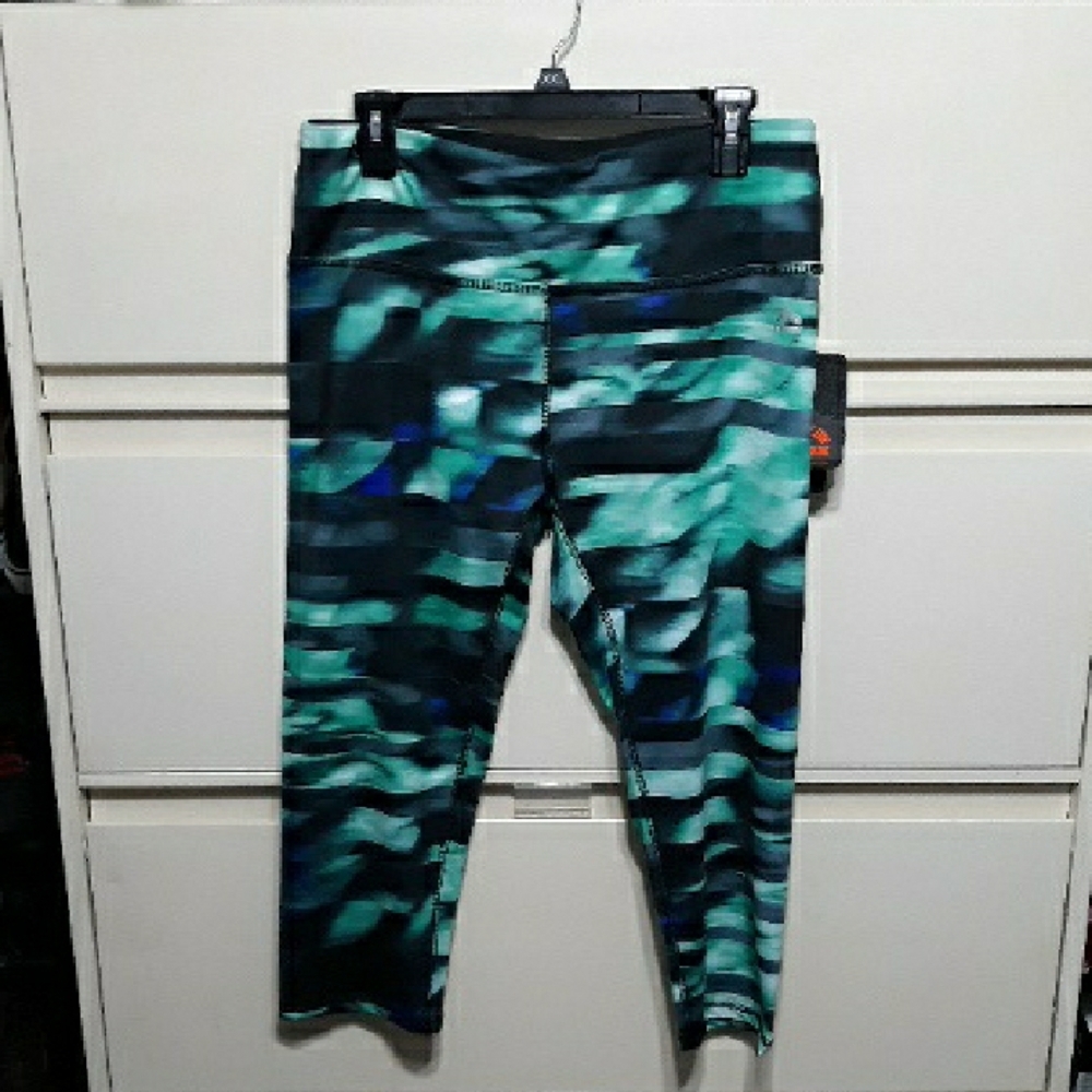 RBX Active Athletic Yoga Leggings Green & Blue Size XL *NWT*